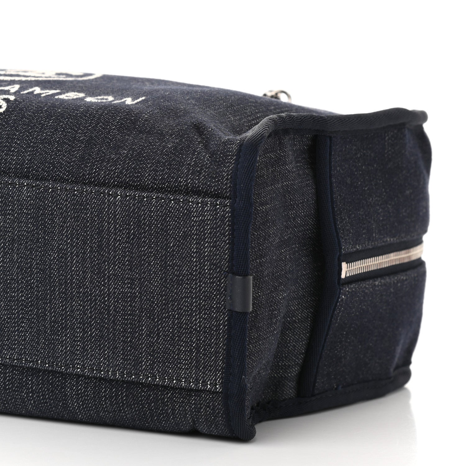 Chanel Denim Deauville Bowling Bag Dark Blue 10 of 10