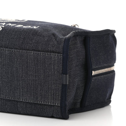 Chanel Denim Deauville Bowling Bag Dark Blue 10 of 10