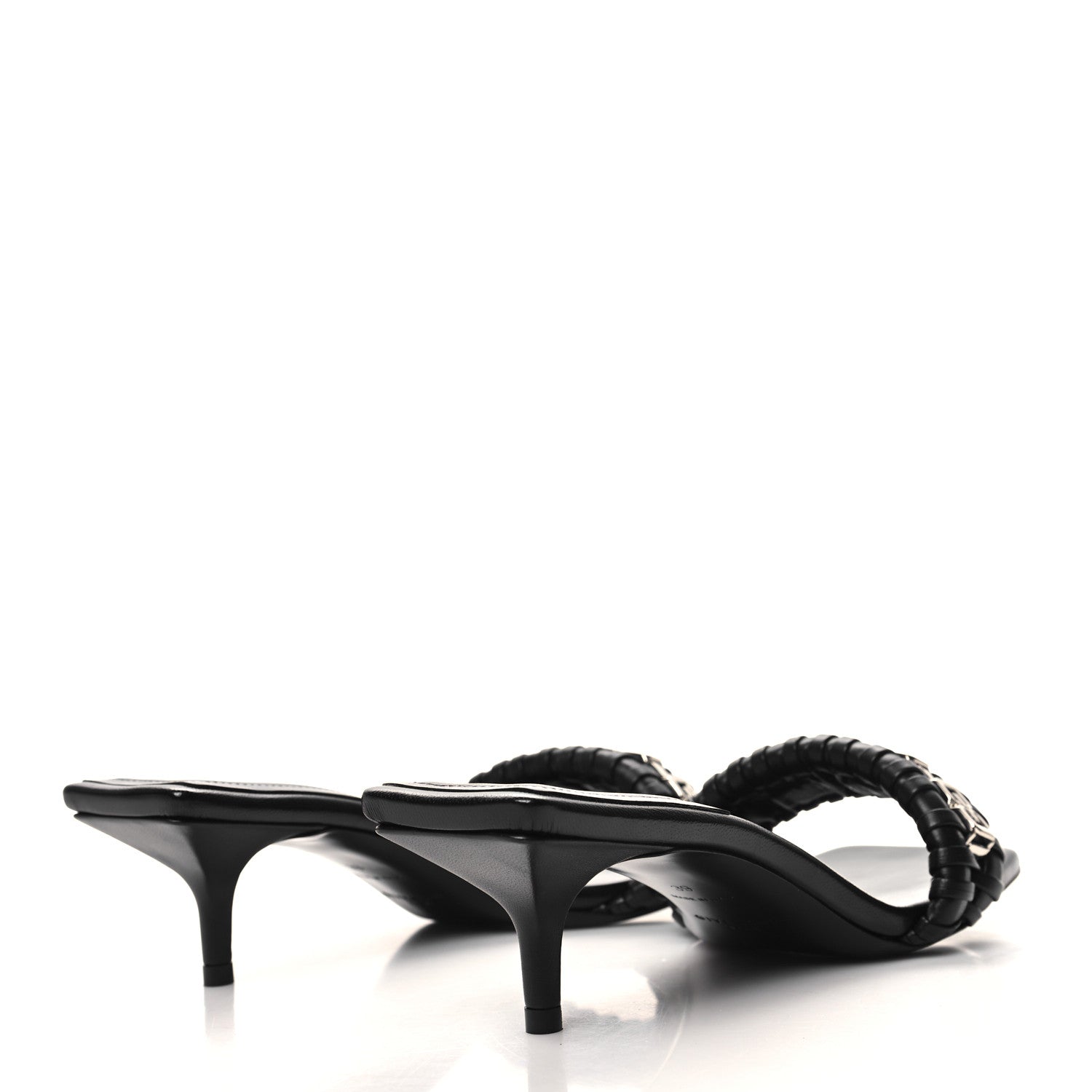 Givenchy Woven Lambskin G Chain 50mm Kitten Heel Sandals 39 Black 4 of 8