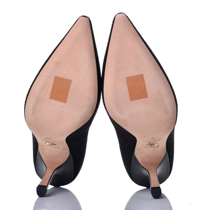 Christian Dior Technical Canvas Ribbon Embroidered J'Adior 100mm Pumps 39 Black 5 of 9