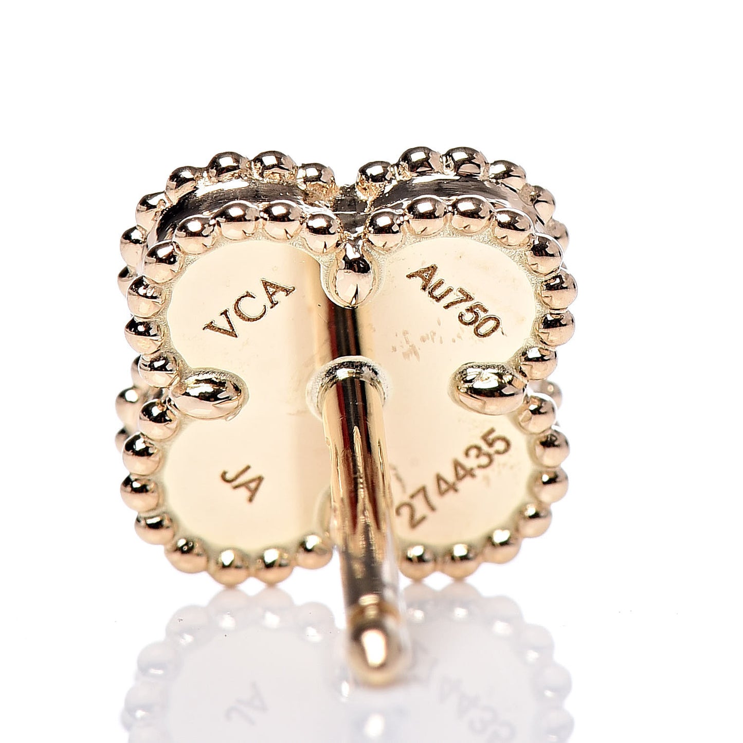 18K Yellow Gold Black Onyx Sweet Alhambra Earrings