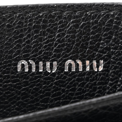 Miu Miu Goatskin Madras Crystal Card Holder Fringe Crossbody Black 7 of 10