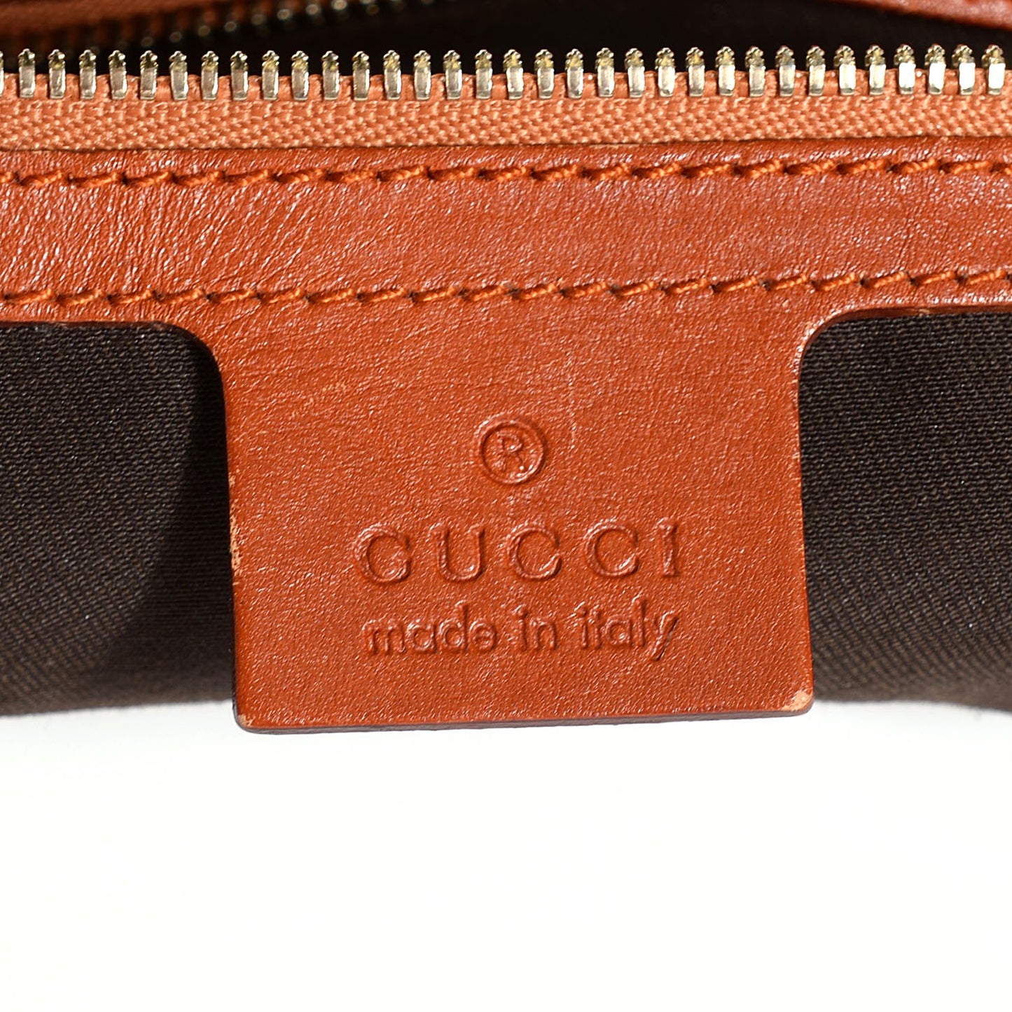 GGUCCI Calfskin Horsebit Embossed Glam Hobo Tan