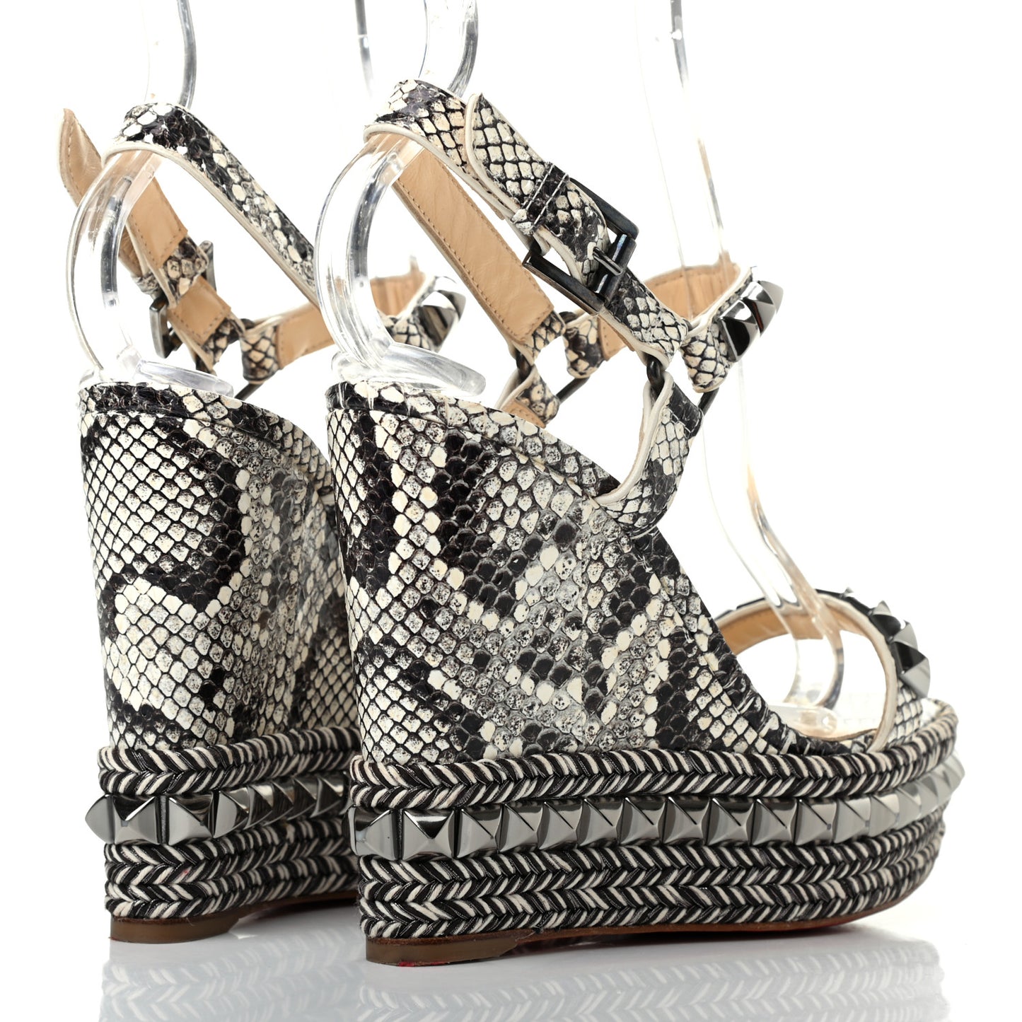 Watersnake Print Cataclou 120 Wedge Sandals 35 Roccia Gun Metal