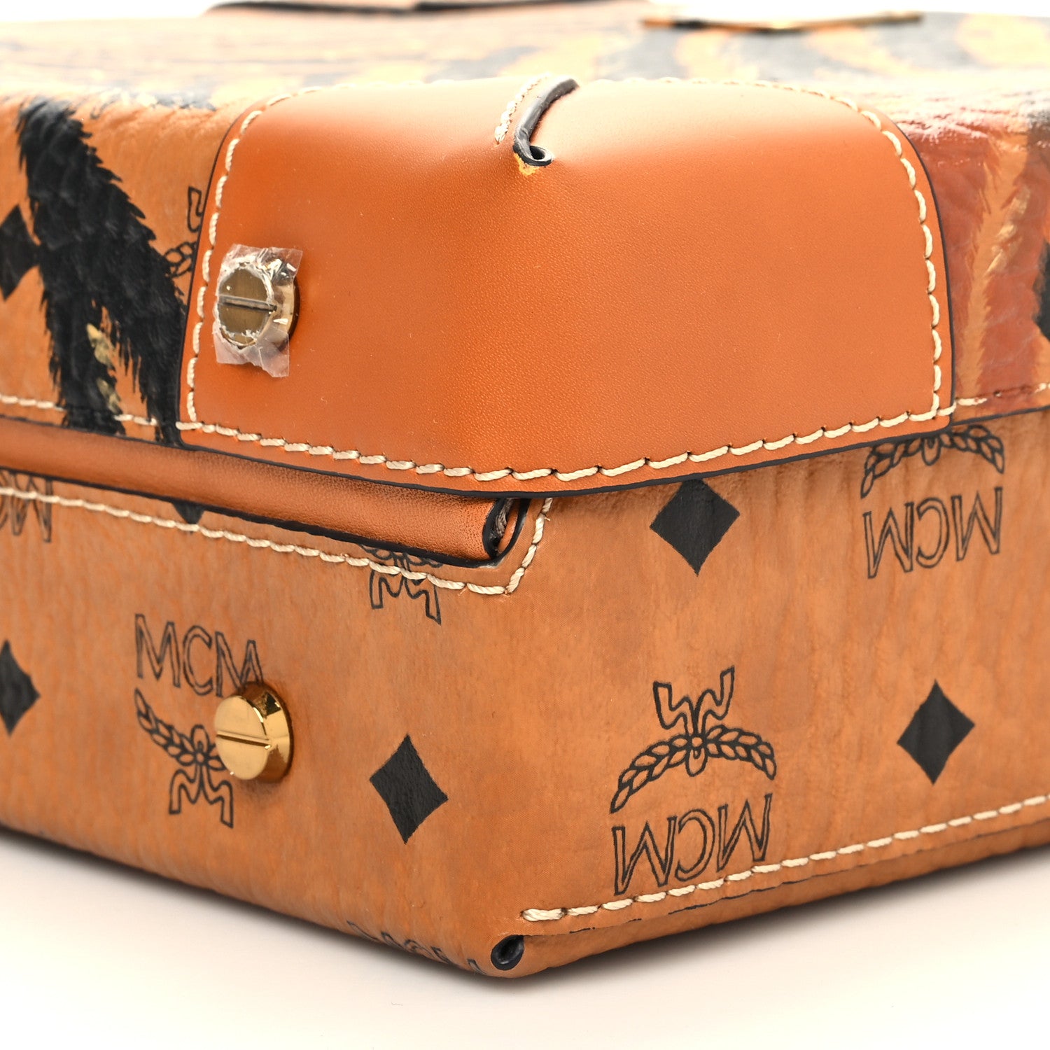 MCM Visetos Tiger Marquage Medium Berlin Crossbody Cognac 8 of 8