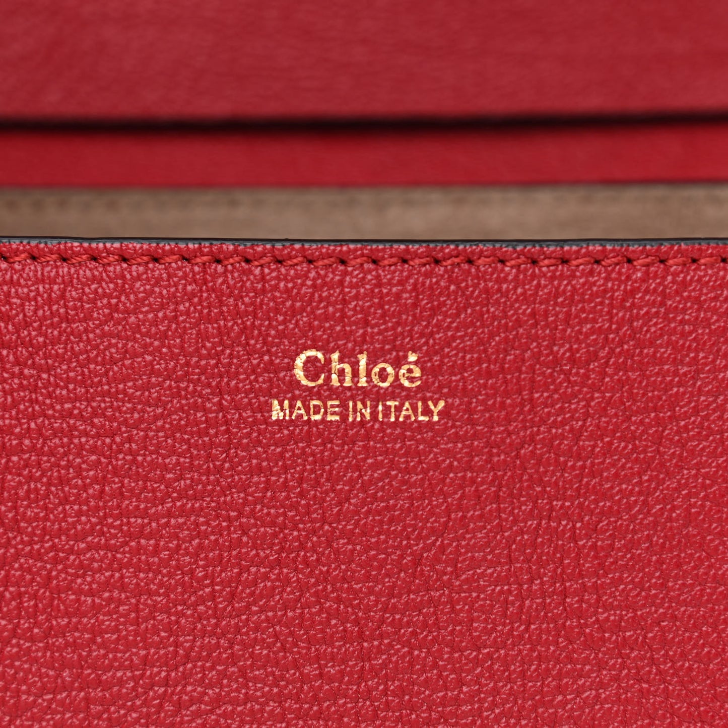 Grained Calfskin Lambskin Drew Shoulder Bag Red