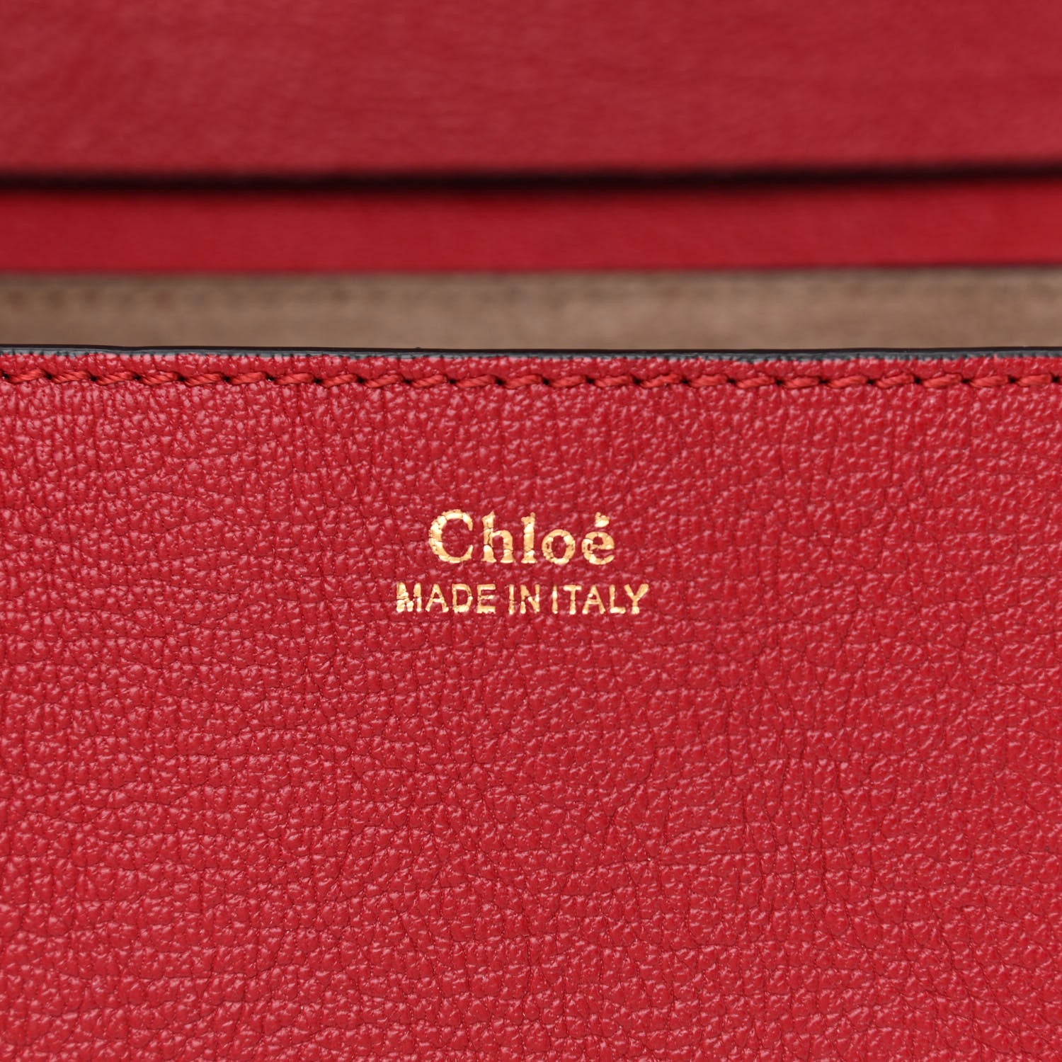 Chloe Grained Calfskin Lambskin Drew Shoulder Bag Red 6 of 11