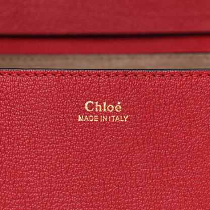 Chloe Grained Calfskin Lambskin Drew Shoulder Bag Red 6 of 11