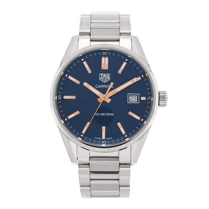 Tag Heuer Stainless Steel 39mm Carrera Quartz Watch Blue WAR1112 1 of 4
