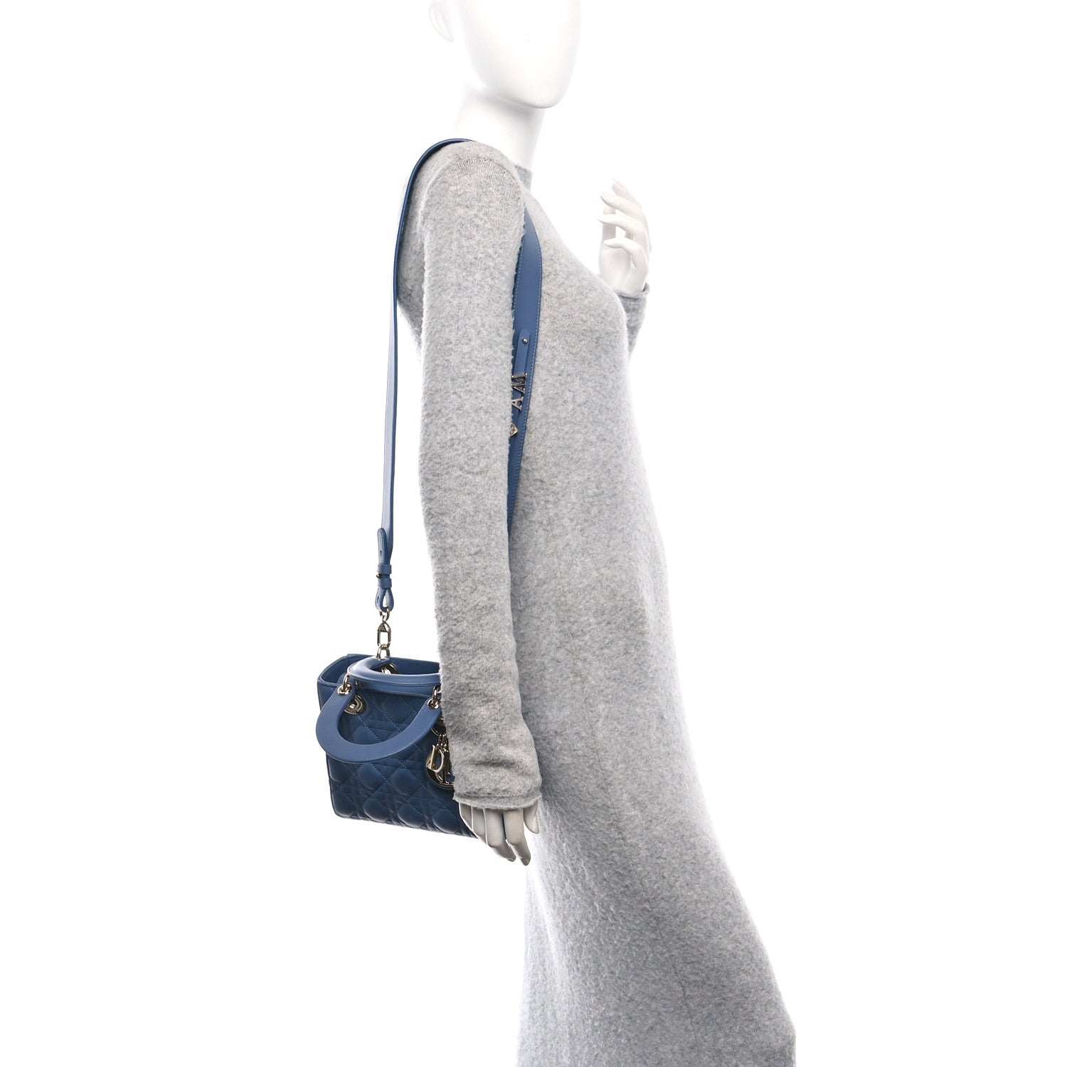 Christian Dior Lambskin Cannage Small My ABCDior Lady Dior Denim Blue 2 of 10