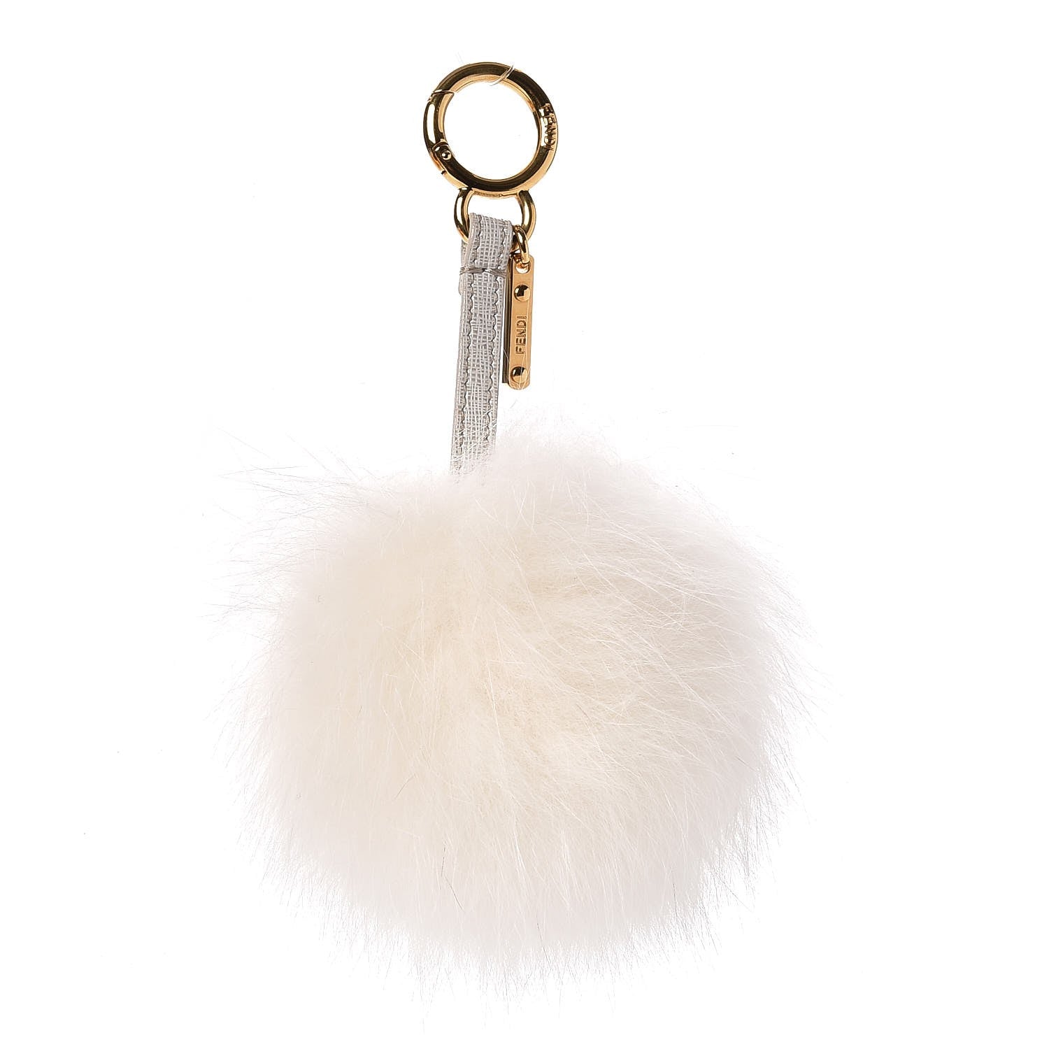 Fendi Fox Fur Pom Pom Bag Charm White 1 of 4