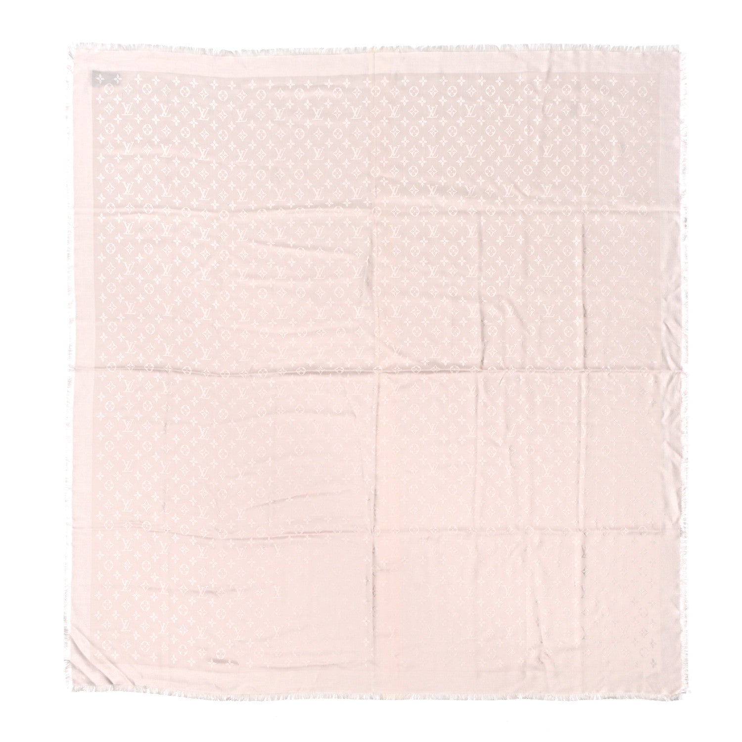 Louis Vuitton Wool Silk Monogram Denim Shawl Pearl Grey 1 of 4