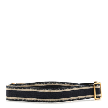 Christian Dior Canvas Embroidered Shoulder Strap Blue 2 of 4