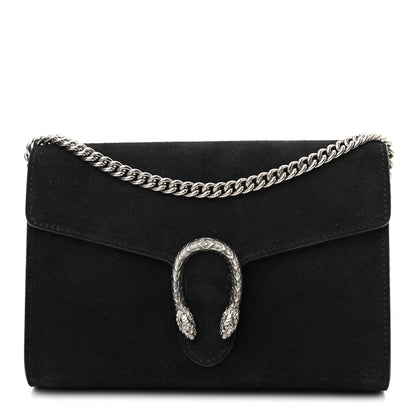 Gucci Suede Mini Dionysus Chain Wallet Black 1 of 10