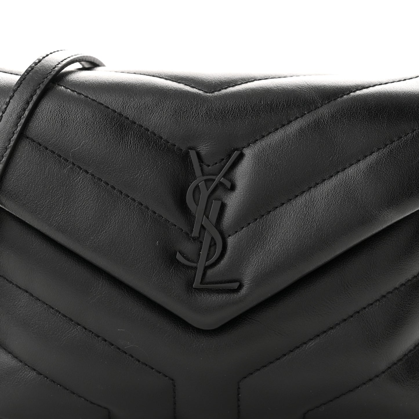 Calfskin Y Quilted Monogram Toy Loulou Crossbody Bag Black