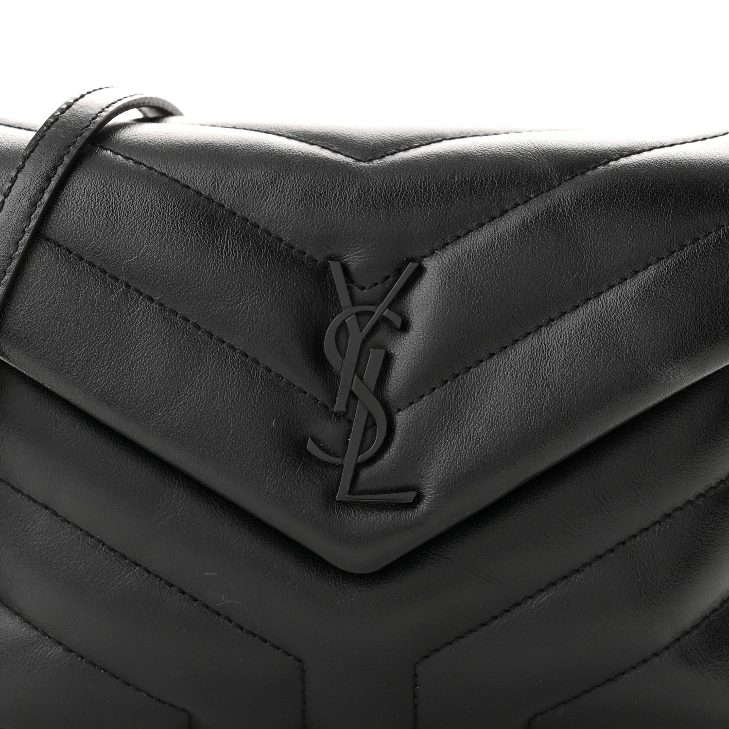 Saint Laurent Calfskin Y Quilted Monogram Toy Loulou Crossbody Bag Black 10 of 12