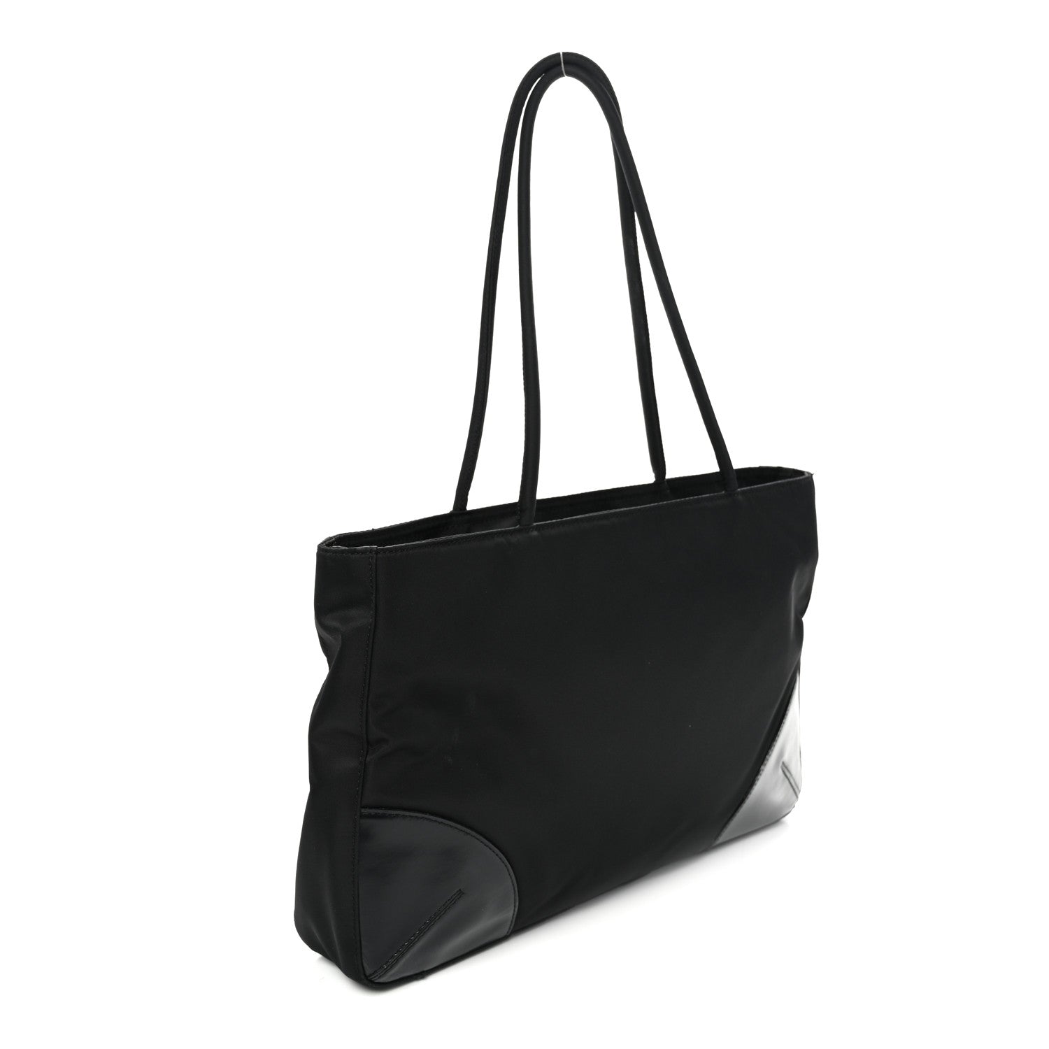 Prada Tessuto Nylon Calfskin Shopping Tote Black 3 of 11