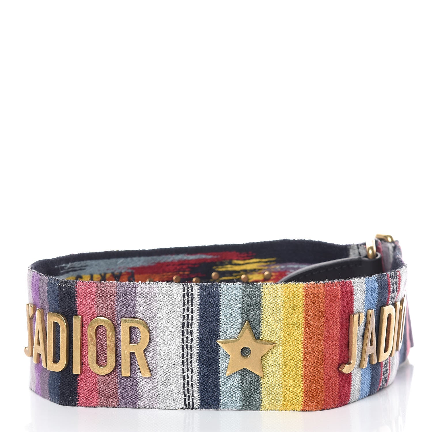 Christian Dior Canvas Embroidered Studded Rainbow J’Adior Shoulder Strap 2 of 4