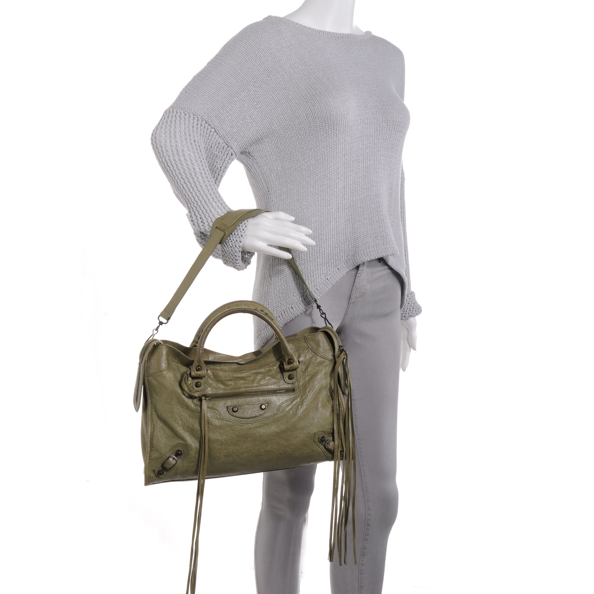 Balenciaga Agneau City Vert Militaire 2 of 9