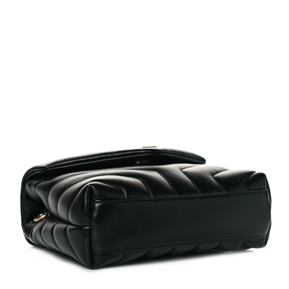 Saint Laurent Calfskin Y Quilted Monogram Toy Loulou Crossbody Bag Black 4 of 9