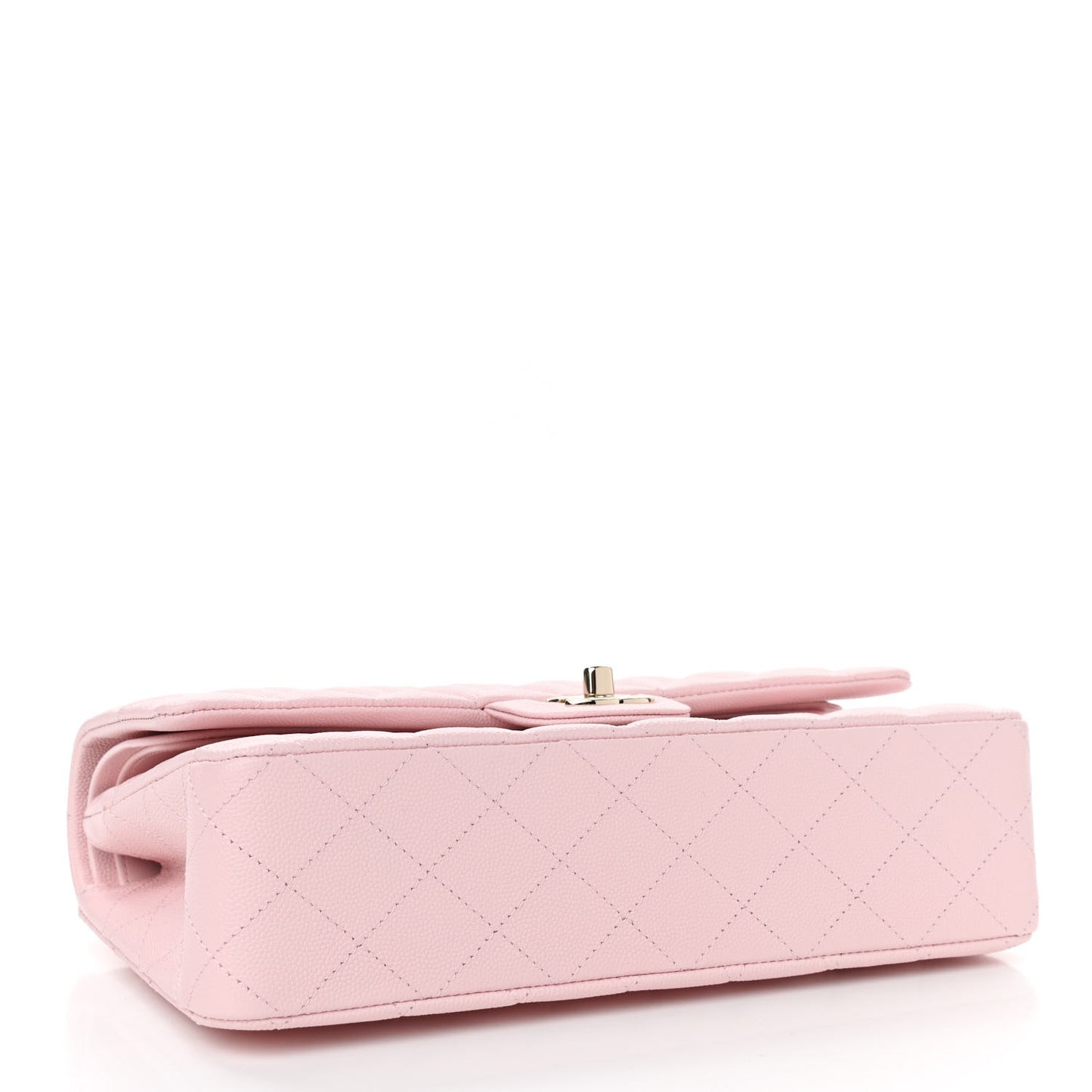 Caviar Quilted Medium Double Flap Light Pink