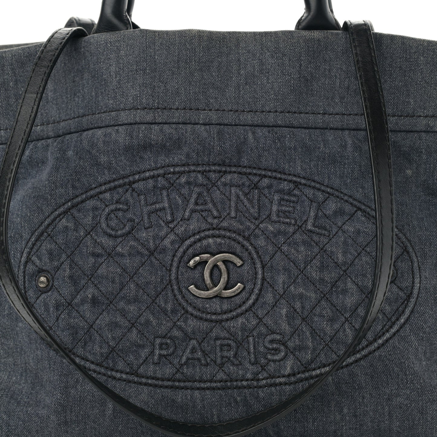 Denim CC Logo Tote Blue