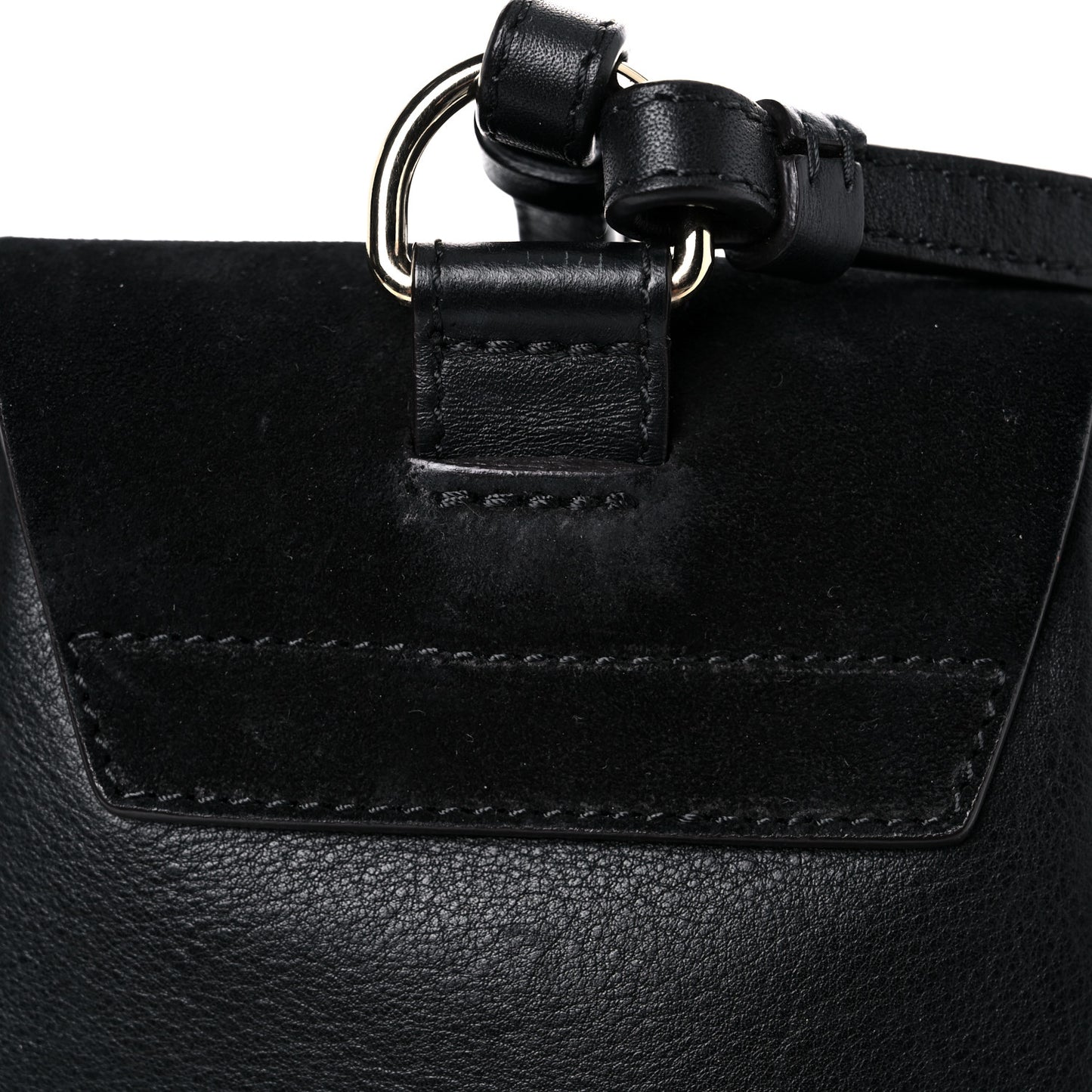 Suede Calfskin Mini Faye Backpack Black