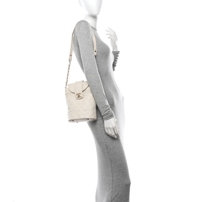 Chanel Lambskin Quilted CC Bucket Bag White 2 of 10