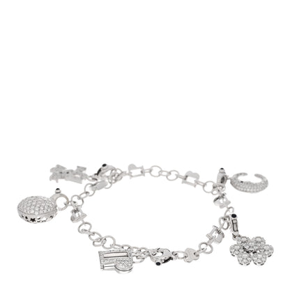 Pasquale Bruni 18K White Gold Diamond Blue Sapphire 5 Charm Bracelet 2 of 3