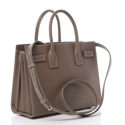 Saint Laurent Grained Calfskin Topstich Baby Sac De Jour Taupe 3 of 19