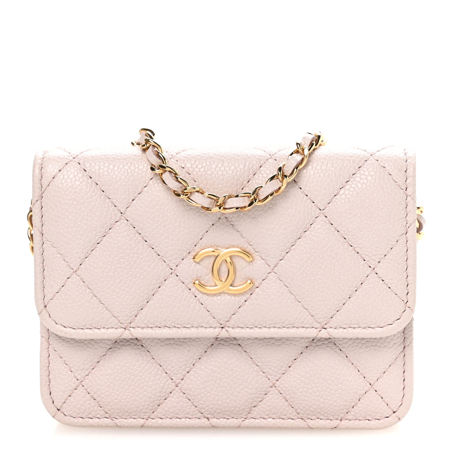 Chanel Caviar Quilted Miss Coco Clutch With Chain Light Purple 9 of 12