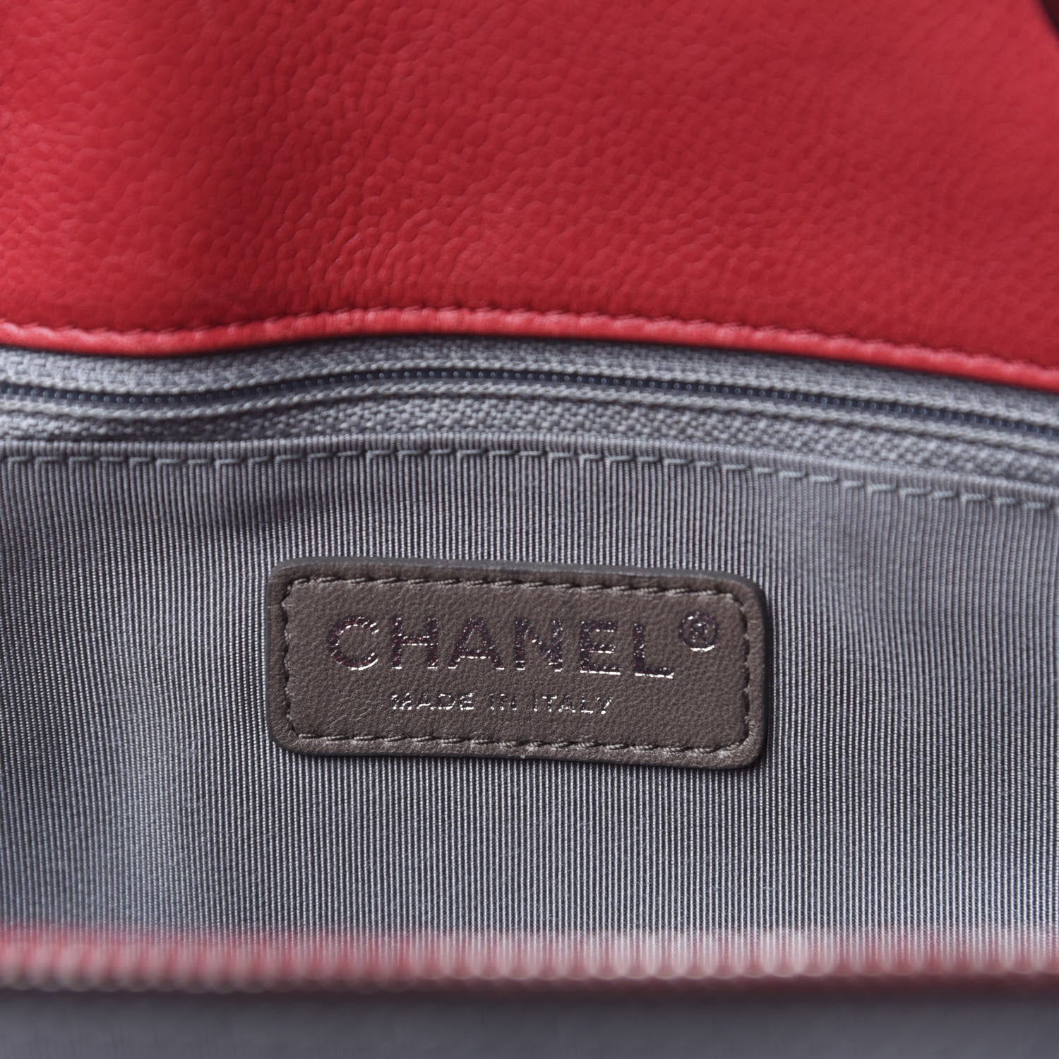 Chanel Soft Caviar Quilted CC Timeless Tote Red 6 of 10
