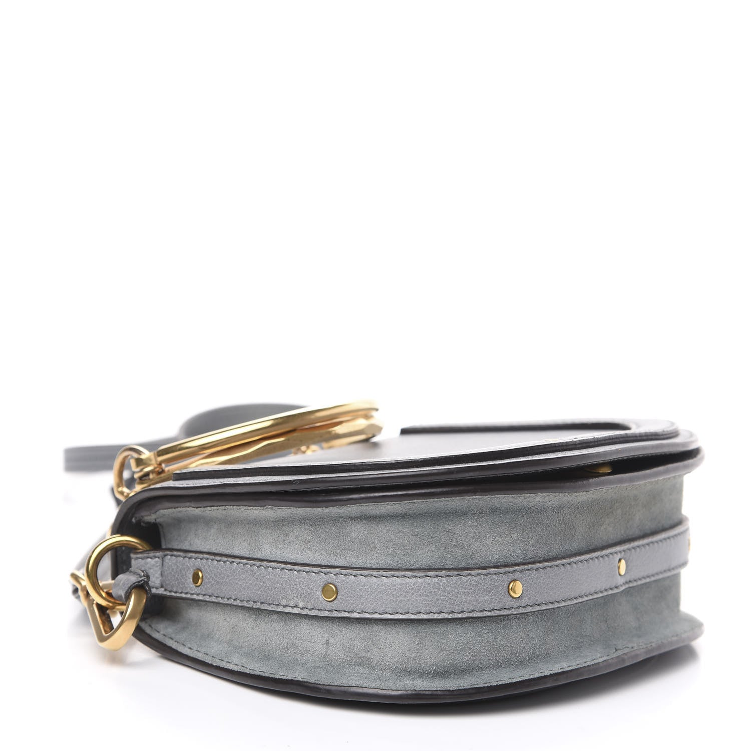 Chloe Calfskin Suede Small Nile Bracelet Bag Cloudy Blue 3 of 12