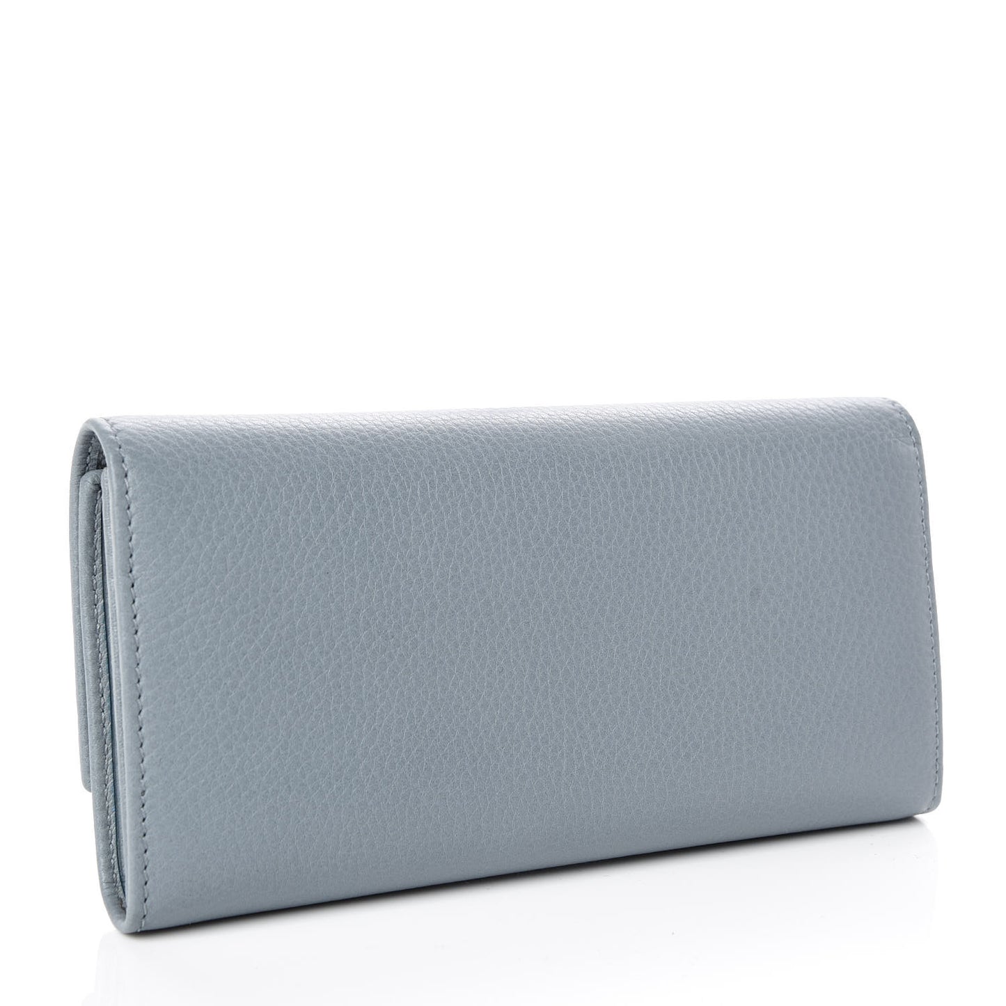 Dollar Calfskin Swing Continental Wallet Mineral Blue