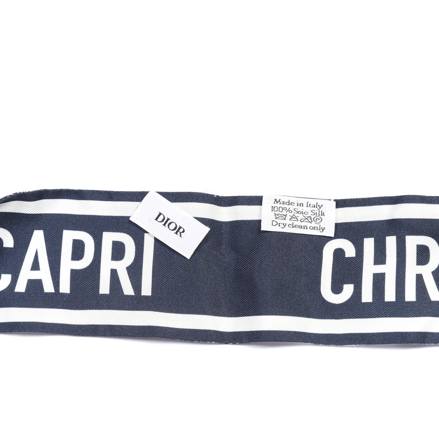Christian Dior Silk Toile De Jouy Reverse Capri Mitzah Scarf Navy Blue 2 of 3