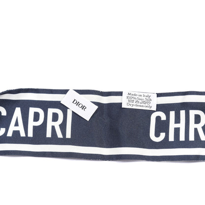 Christian Dior Silk Toile De Jouy Reverse Capri Mitzah Scarf Navy Blue 2 of 3