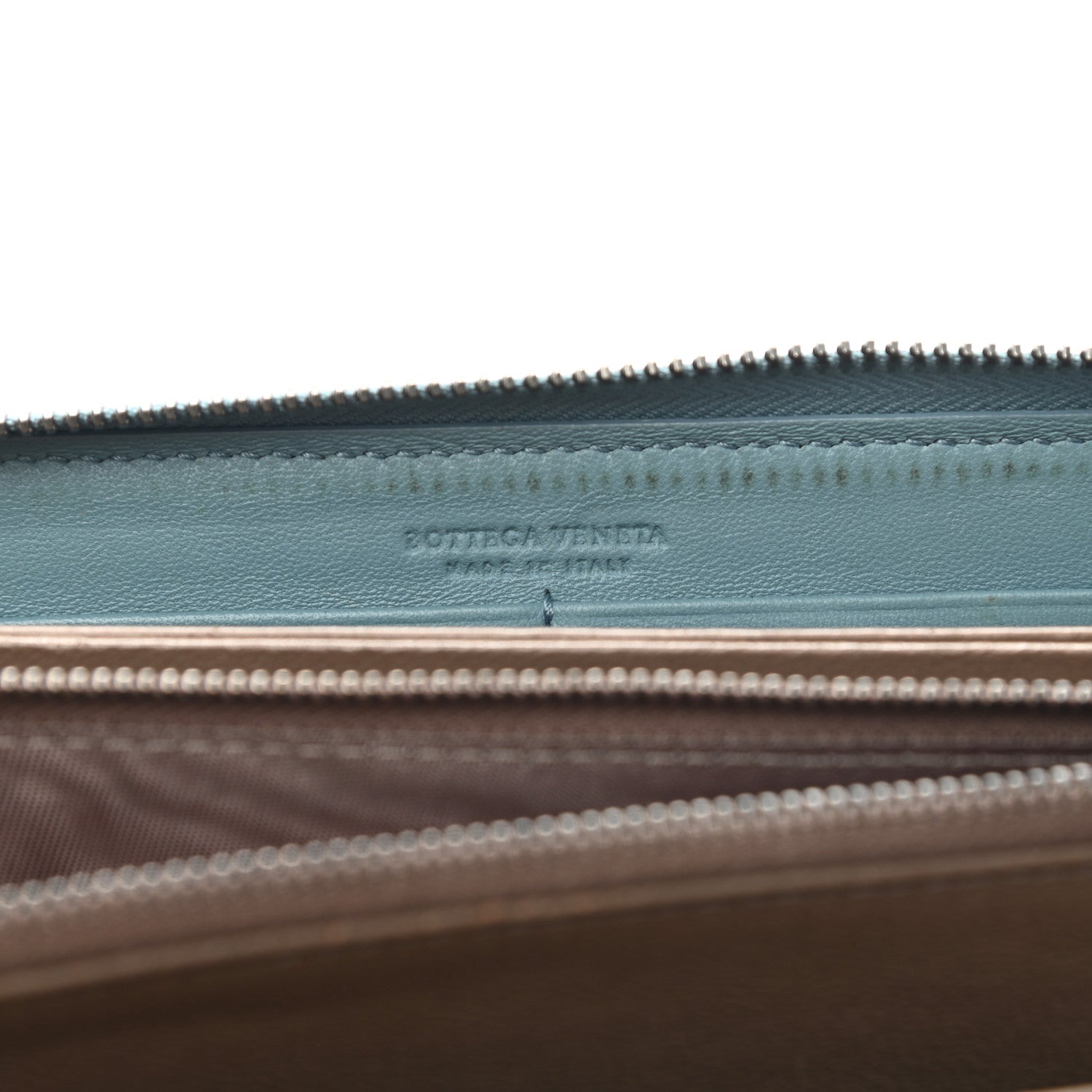 Bottega Veneta Nappa Intrecciato Zip Around Wallet Aqua 6 of 10