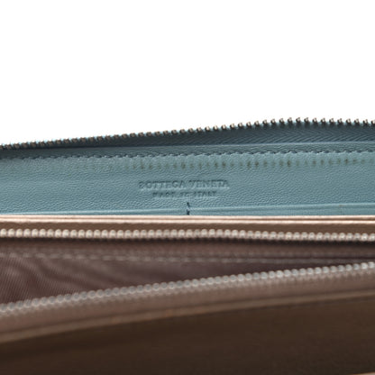 Bottega Veneta Nappa Intrecciato Zip Around Wallet Aqua 6 of 10