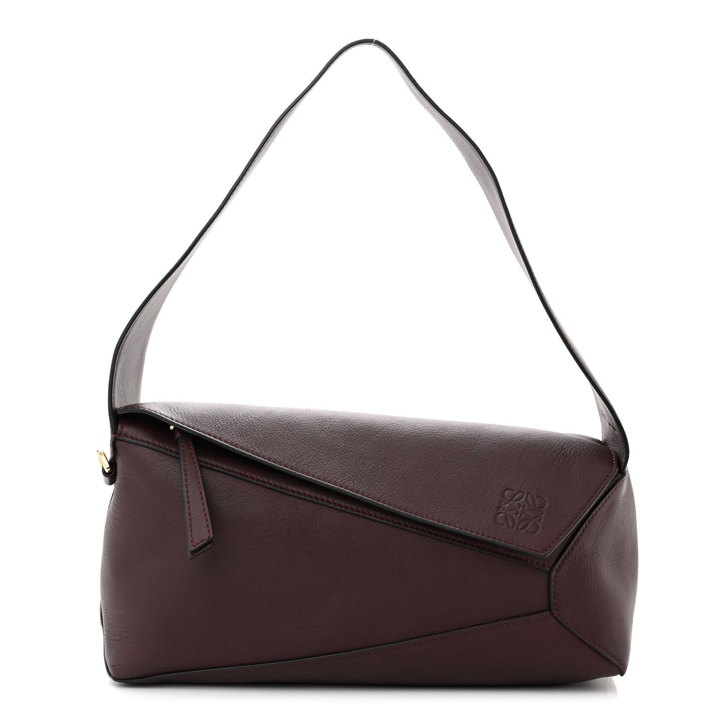 Calfskin Puzzle Hobo Prune