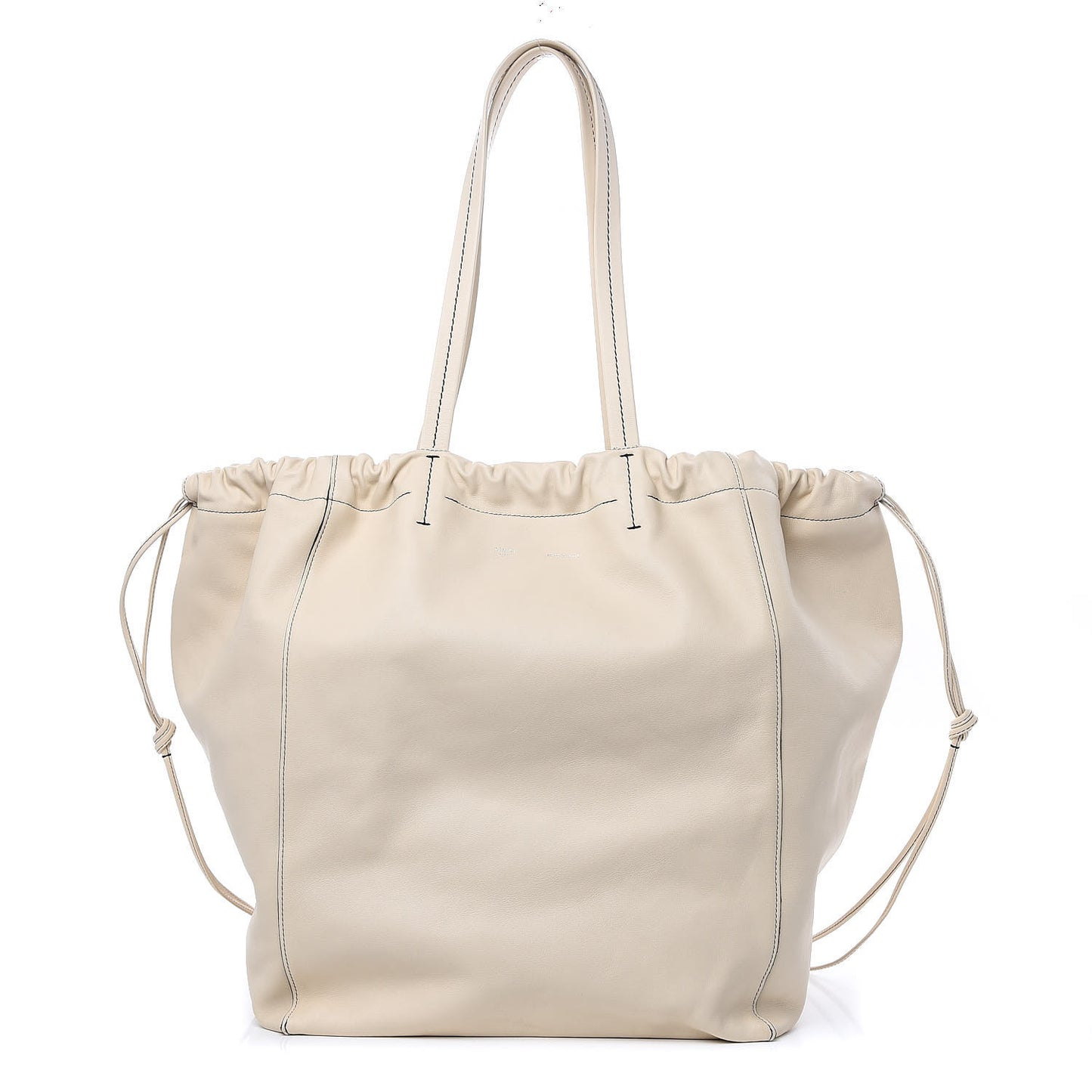 Smooth Calfskin Large Coulisse Cabas Chalk