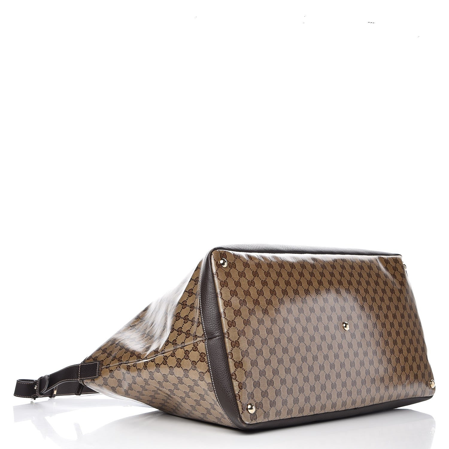 Gucci Crystal Monogram Large Travel Hobo Beige Brown 4 of 13