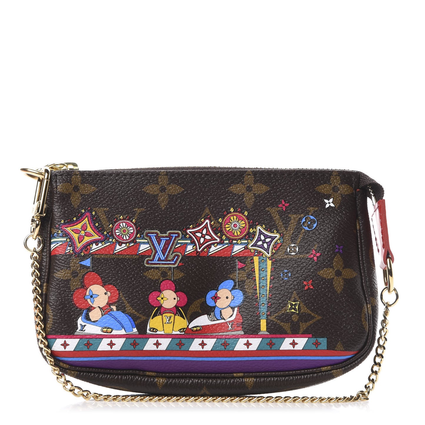 Monogram 2020 Christmas Animation Bumper Cars Mini Pochette Accessories Coquelicot