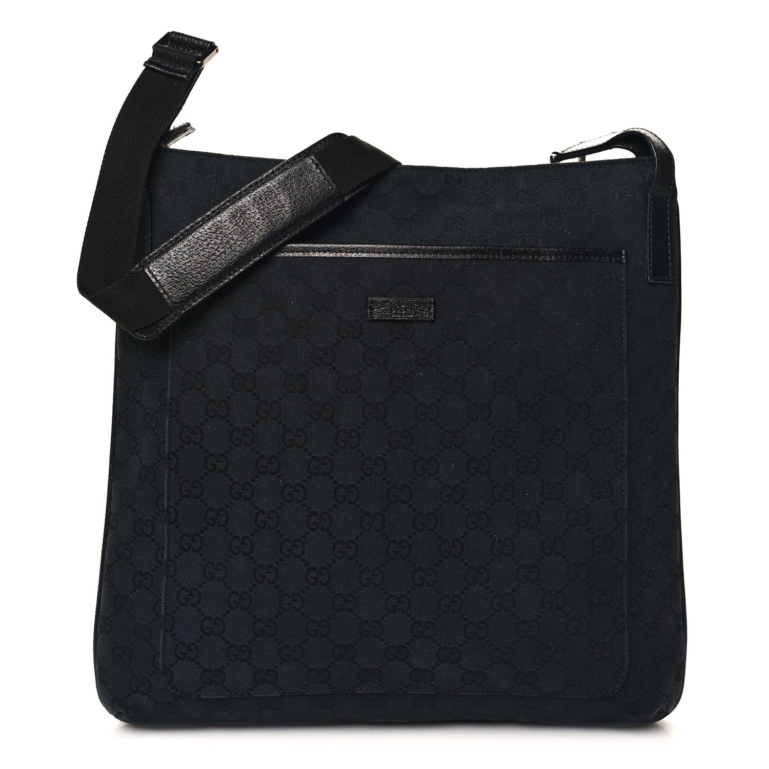 Gucci Monogram Large Flat Messenger Bag Dark Brown 1 of 11