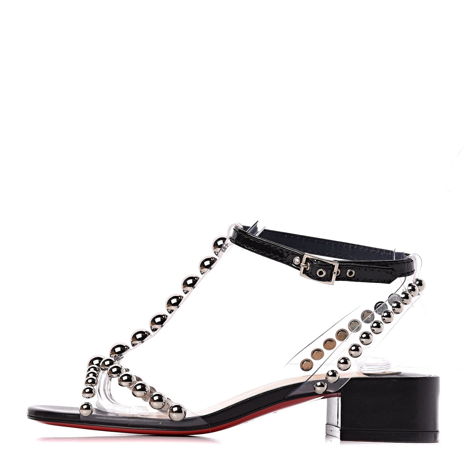 Christian Louboutin Patent PVC Faridaravie 25 Sandals 36 Black 1 of 8