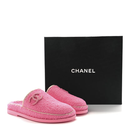 Chanel Fabric Lambskin Stitched Resin CC Mules 38 Pink Light Pink 9 of 9