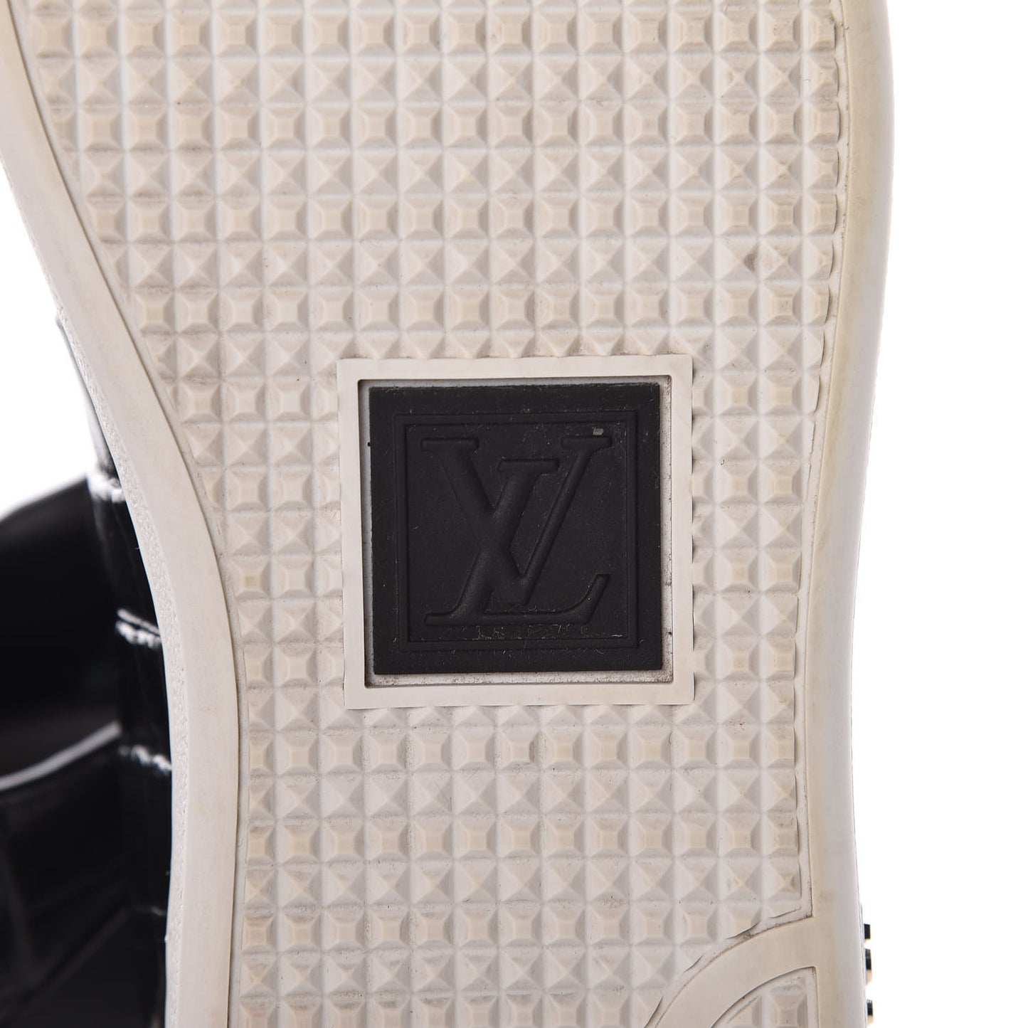 Calfskin Crocodile Embossed Frontrow Sneakers 37.5 Black