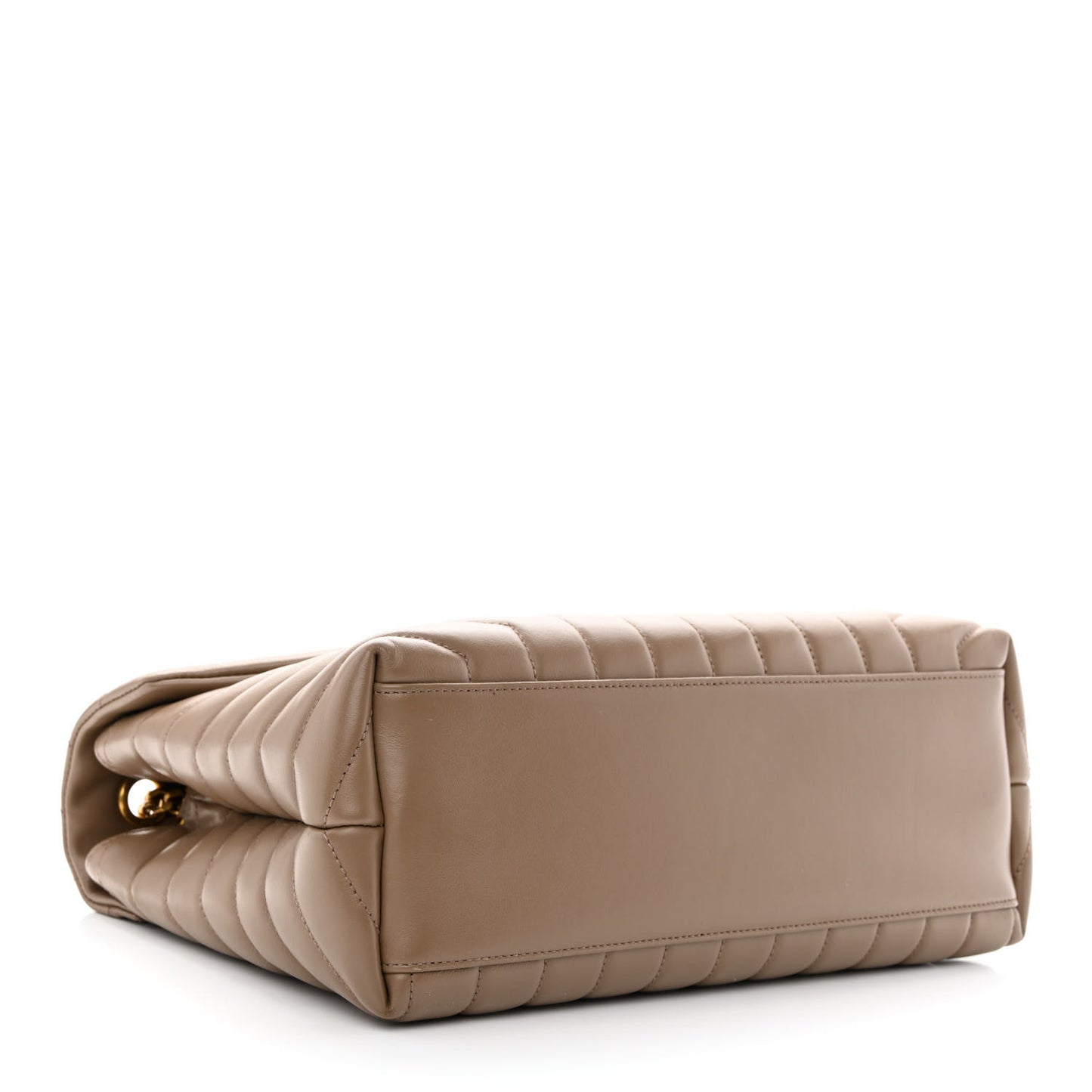 Calfskin Y Quilted Monogram Medium Loulou Chain Satchel Taupe