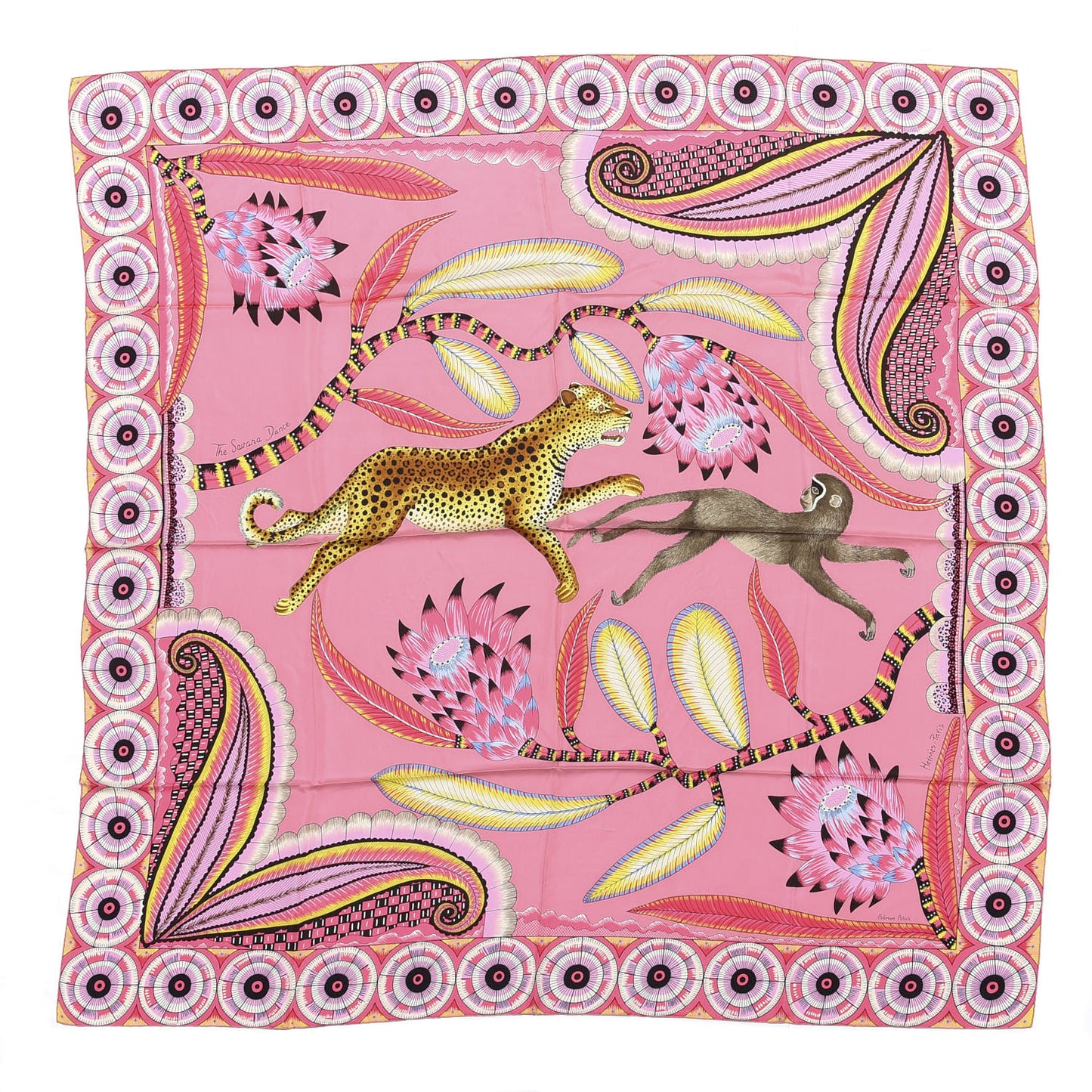 Silk The Savana Dance Wash 140 Scarf Rose Malabar Jaune Vieux Rose