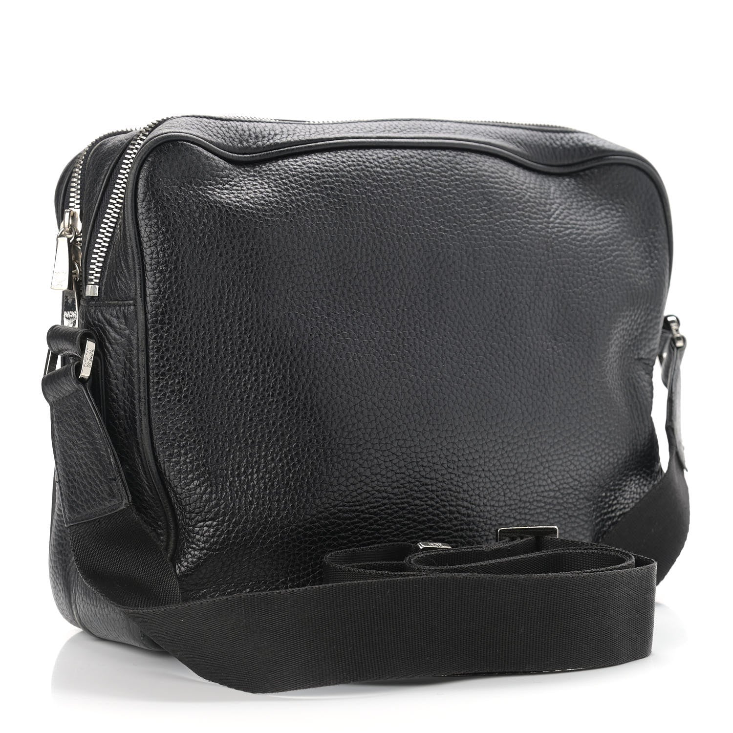 MCM Grained Calfskin Medium Shoulder Bag Black 3 of 14