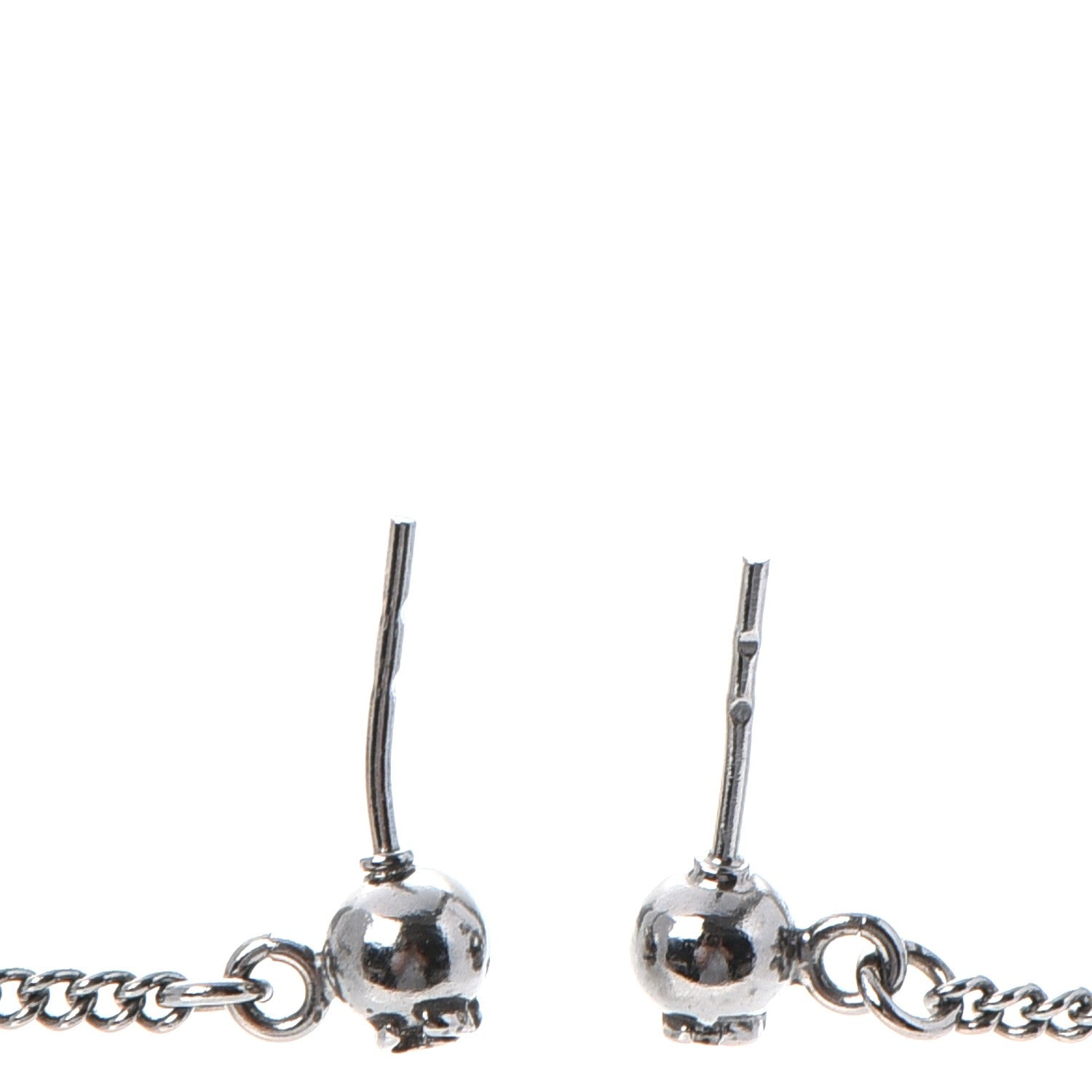 Chanel CC Dangle Earrings Silver 3 of 7